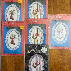 Crewel Needlepoint Vintage Christmas Ornaments Embroidery Kit lot 1979